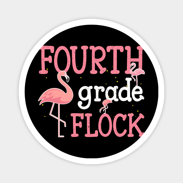 Flamingo 4th Fourth Grade Back To School Magnet by kateeleone97023